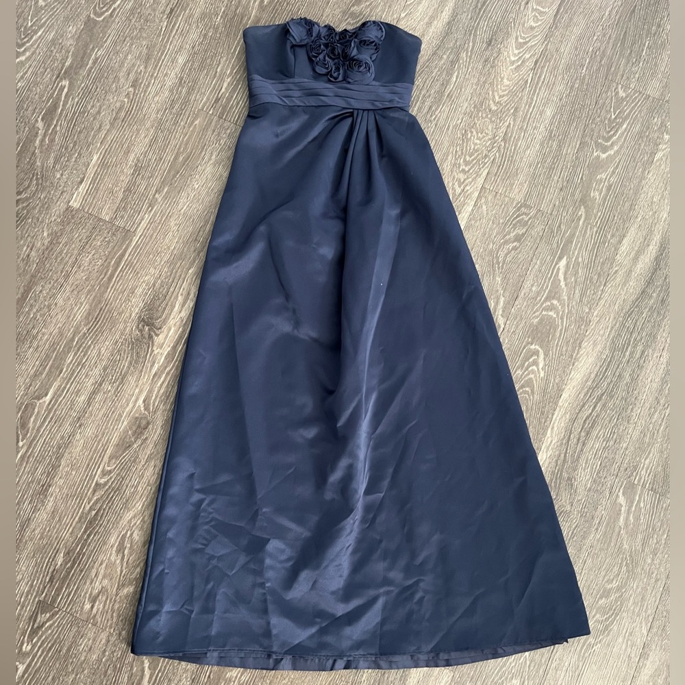 David’s bridal navy blue prom dress